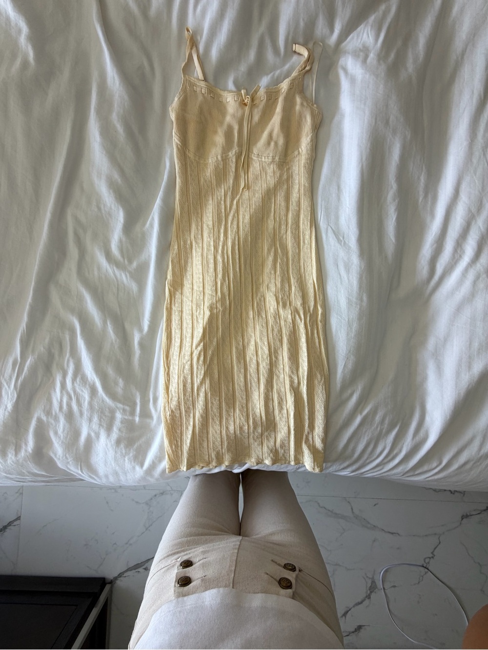 Guess Pale Peach Ribbed Slip Dress